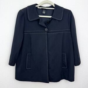 Lane Bryant Black Blazer with White Stitching